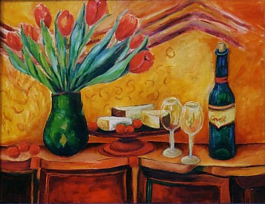 Stilleben mit Tulpen